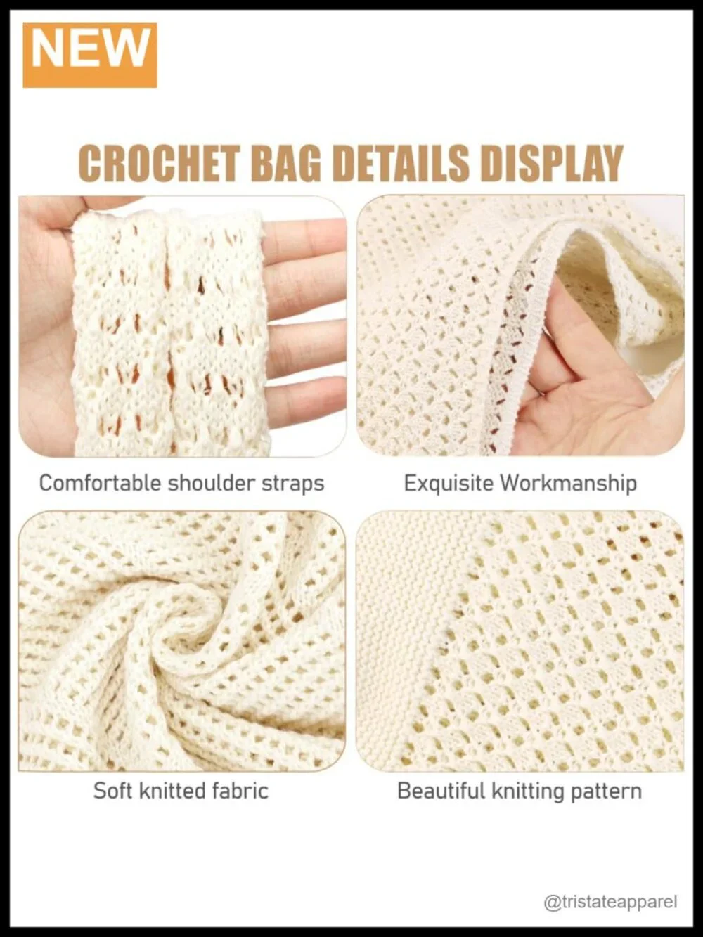 Crochet Beach Tote Bag Summer Mesh Tote Hippie Knit Bag
